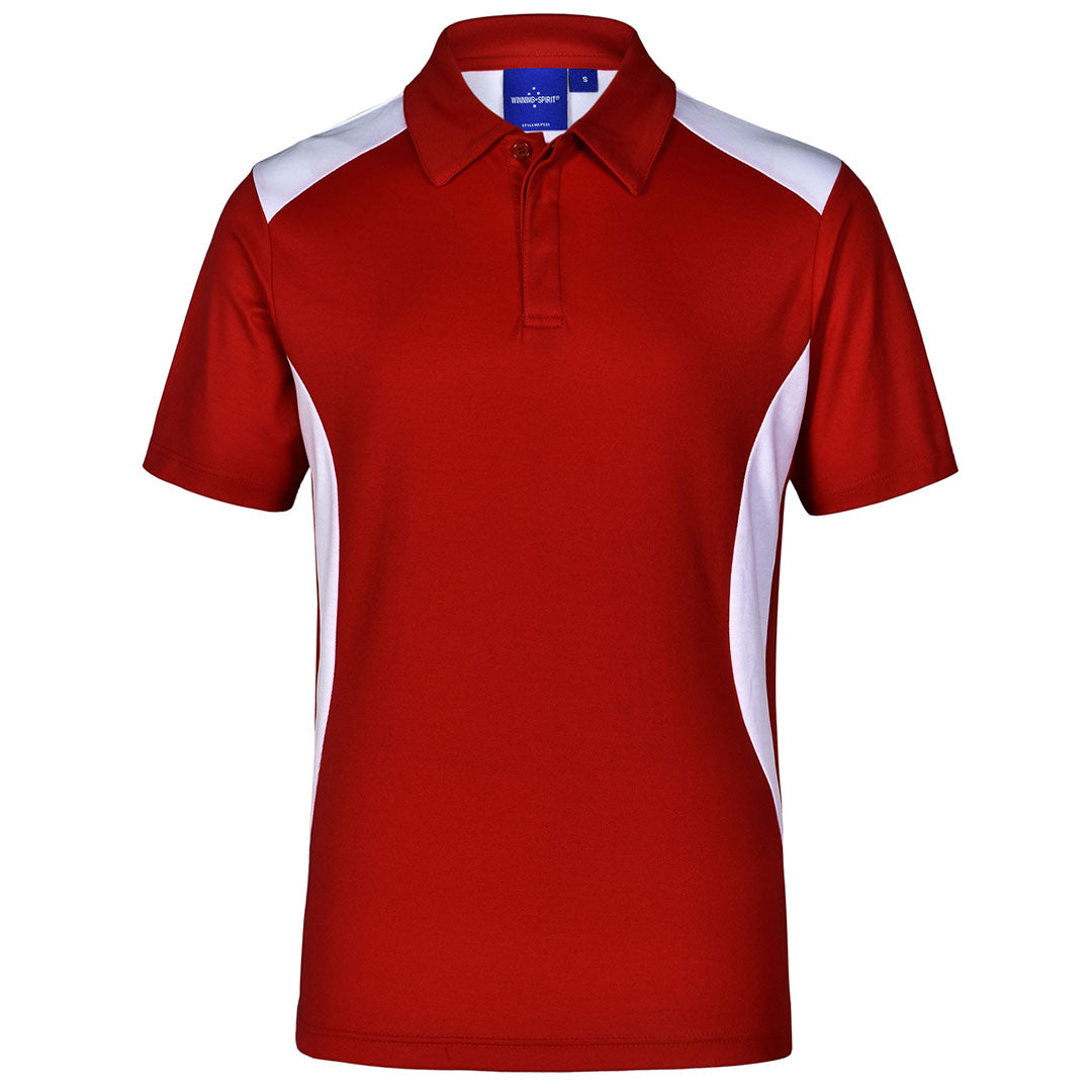 House of Uniforms The Winner Contrast Polo | Mens | Bright Colours Winning Spirit Red/White