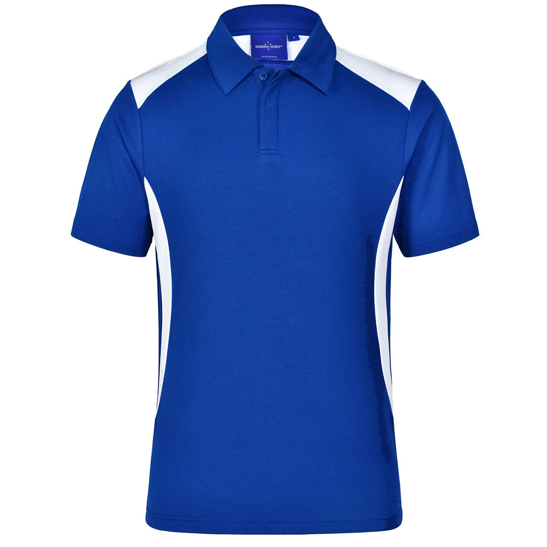 House of Uniforms The Winner Contrast Polo | Mens | Bright Colours Winning Spirit Royal/White