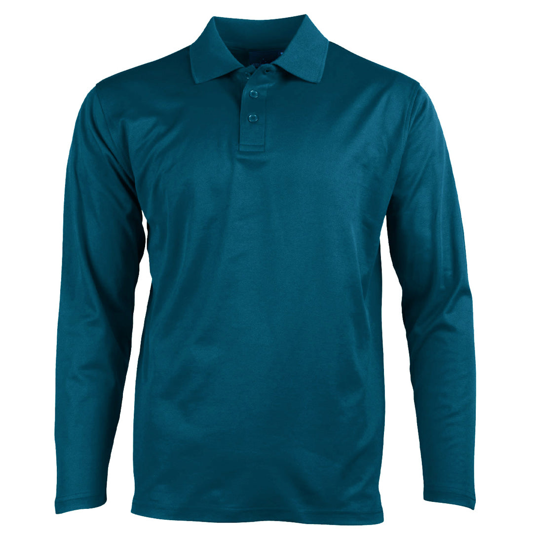 House of Uniforms The Victory Polo | Mens | Long Sleeve Winning Spirit Ocean Mid