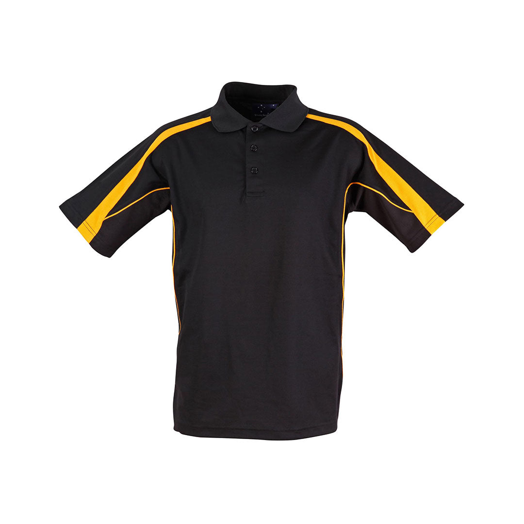 House of Uniforms The Legend Polo | Dark Colours | Kids | Short Sleeve Winning Spirit Black/Gold