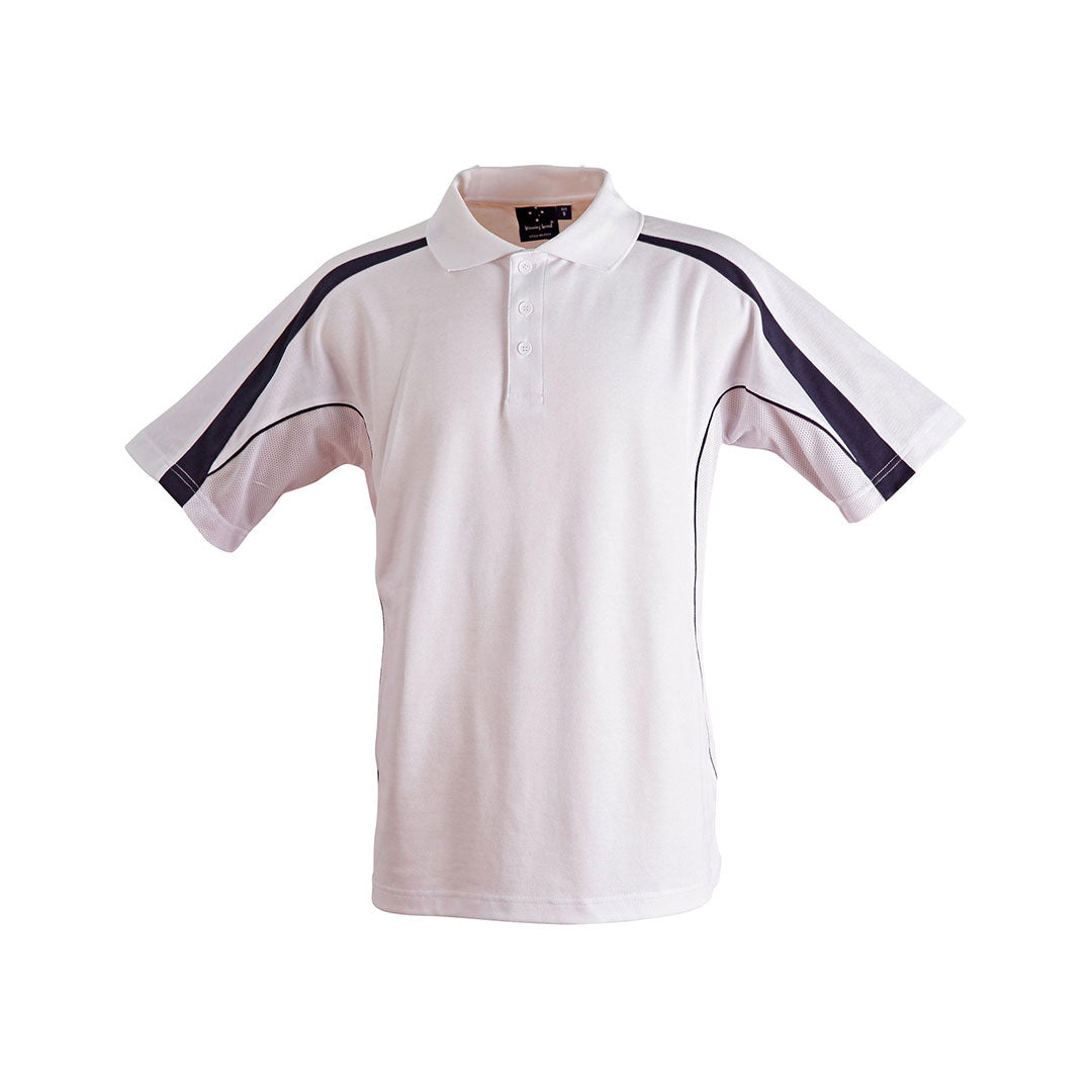 House of Uniforms The Legend Polo | Bright Colours | Kids | Short Sleeve Winning Spirit White/Navy