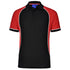 House of Uniforms The Arena Tri-Colour Polo | Mens Winning Spirit Black/White/Red
