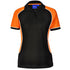 House of Uniforms The Arena Tri-Colour Polo | Ladies Winning Spirit Black/White/Orange