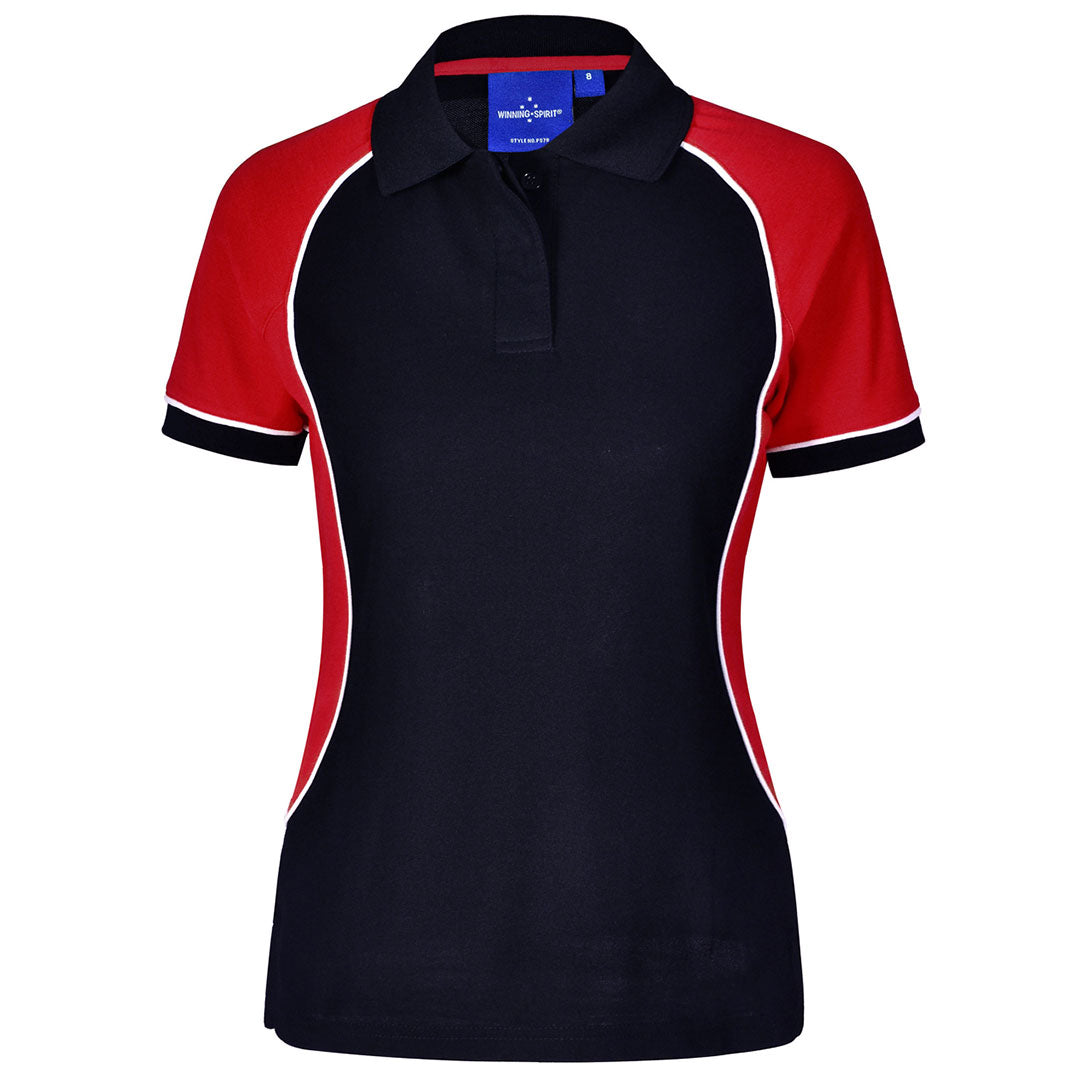 House of Uniforms The Arena Tri-Colour Polo | Ladies Winning Spirit Navy/White/Red