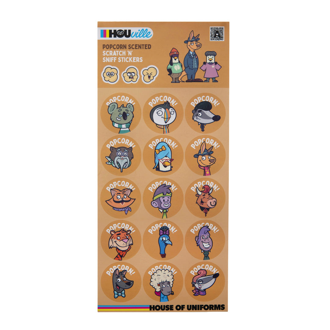 HOUville The HOUville Scratch N Sniff Stickers Popcorn Promotional Products