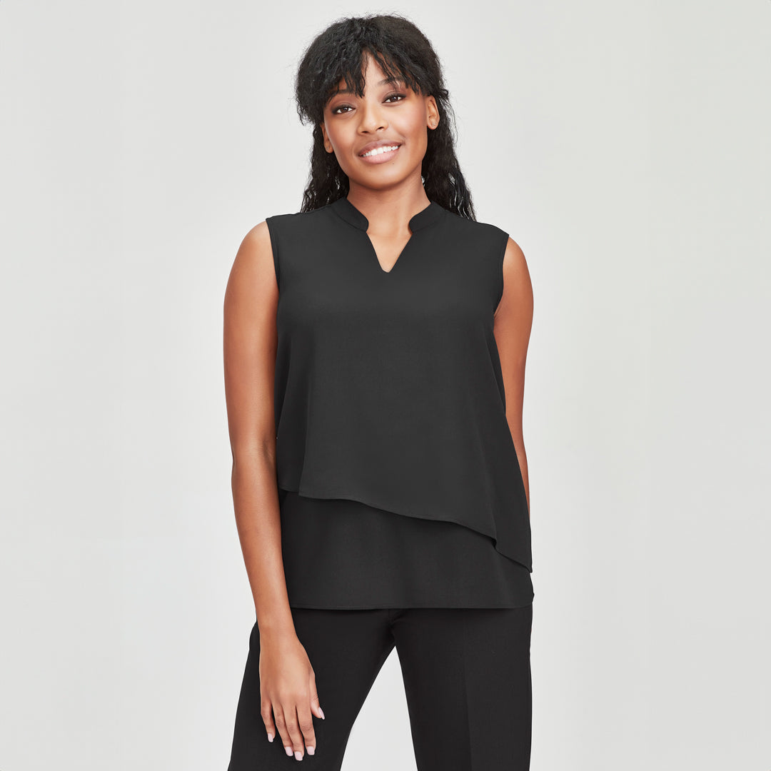 House of Uniforms The Seville Layered Top | Ladies | Sleeveless Biz Corporates 