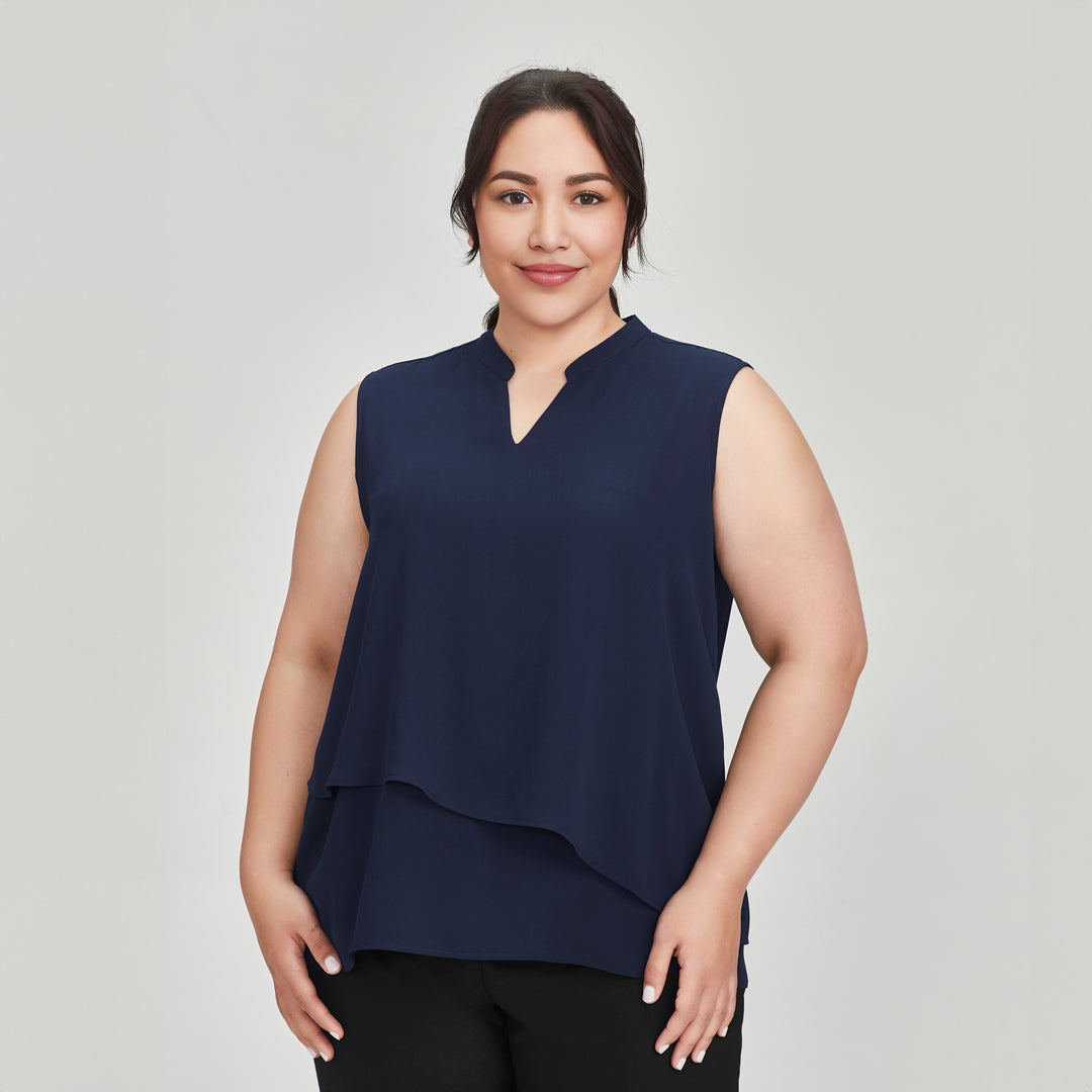 House of Uniforms The Seville Layered Top | Ladies | Sleeveless Biz Corporates 