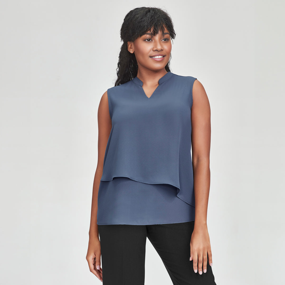 House of Uniforms The Seville Layered Top | Ladies | Sleeveless Biz Corporates 