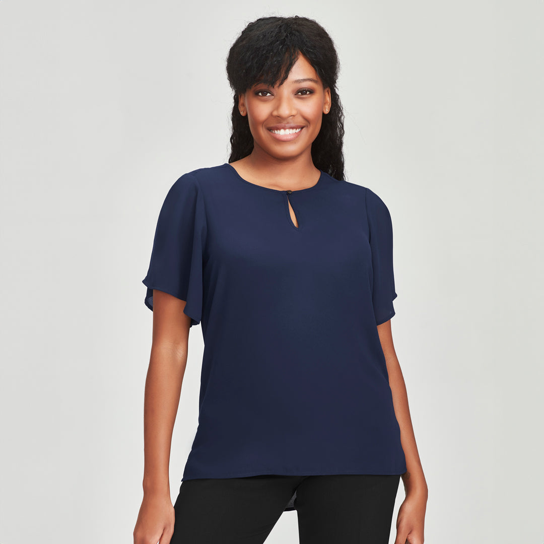 House of Uniforms The Vienna Blouse | Ladies | Short Sleeve Biz Corporates 