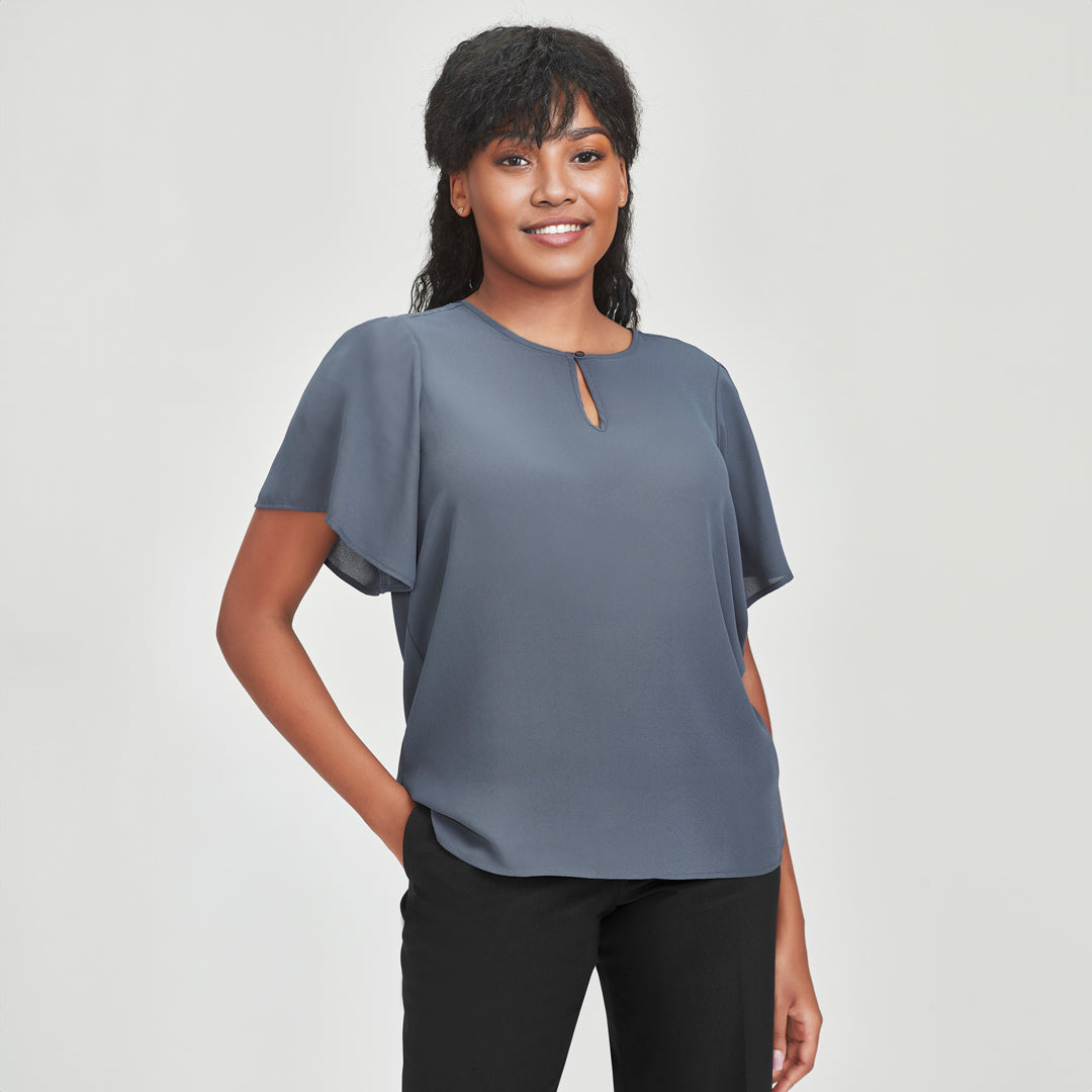 House of Uniforms The Vienna Blouse | Ladies | Short Sleeve Biz Corporates 