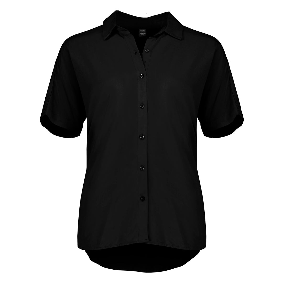 House of Uniforms The Dahlia Blouse | Ladies | Short Sleeve Biz Corporates Black