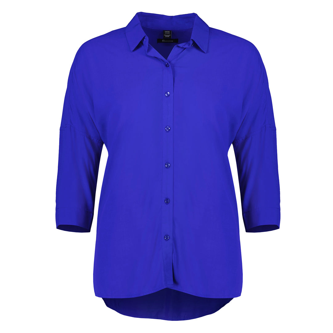 House of Uniforms The Dahlia Blouse | Ladies | 3/4 Sleeve Biz Corporates Cobalt