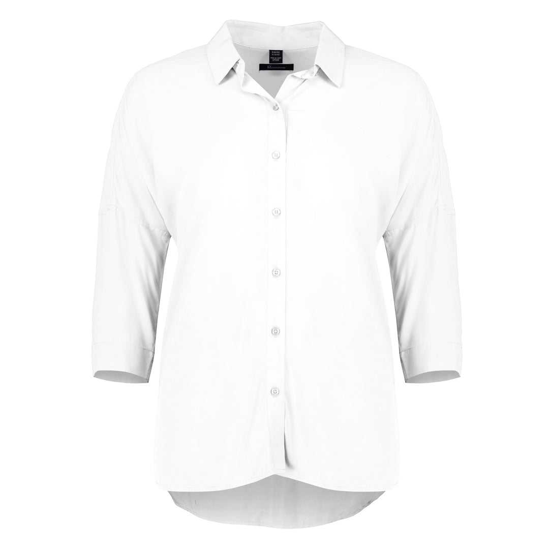 House of Uniforms The Dahlia Blouse | Ladies | 3/4 Sleeve Biz Corporates White