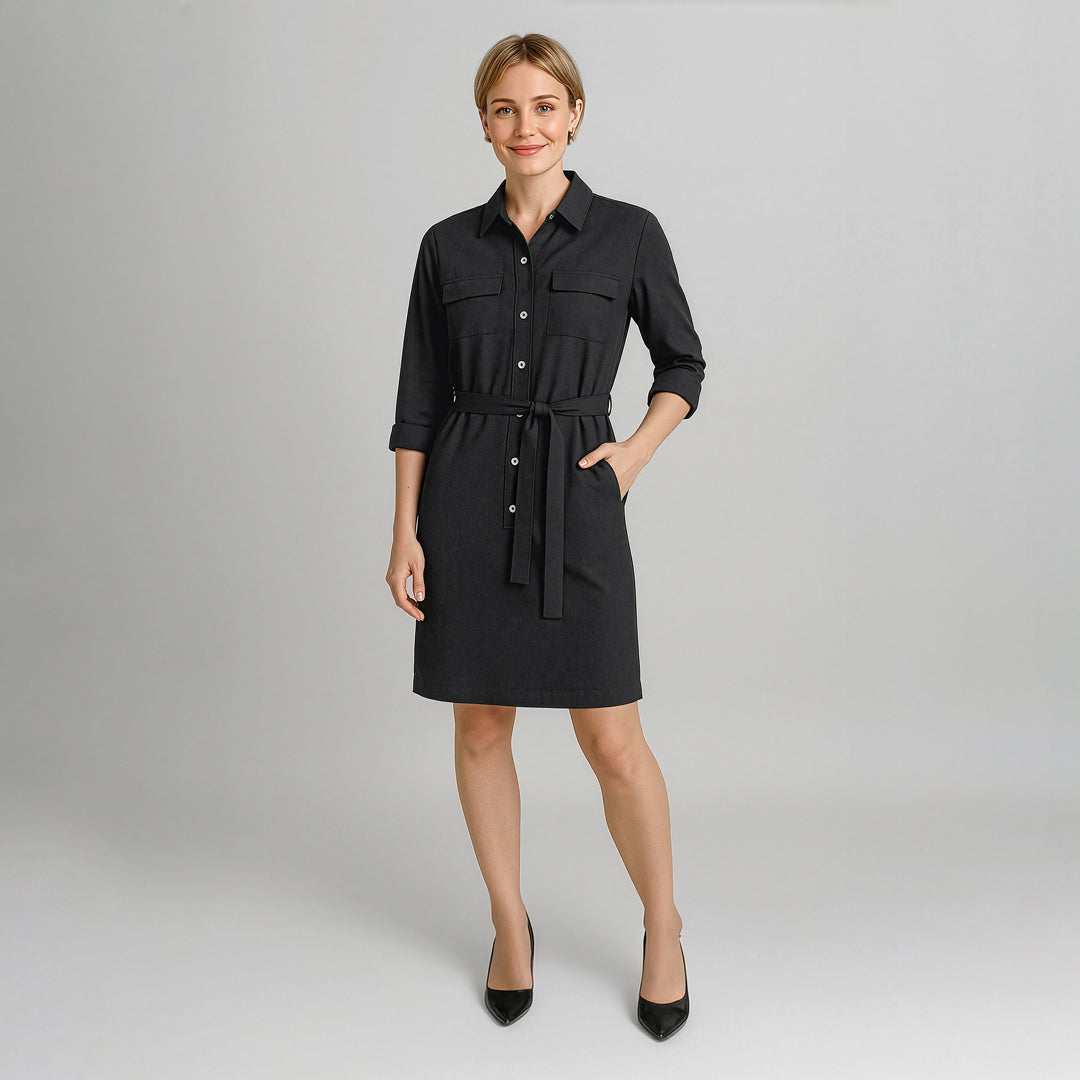 Biz Corporates The Chloe Pocket Shirt Dress | Long Sleeve Dresses