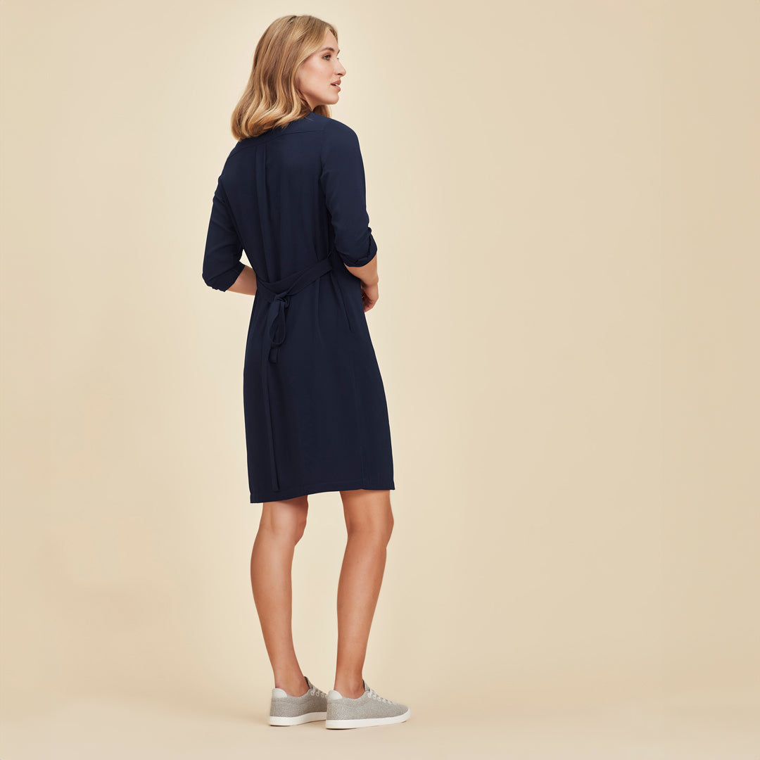 House of Uniforms The Chloe Pocket Shirt Dress | Long Sleeve Biz Corporates 