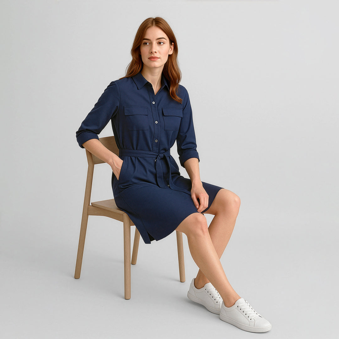 Biz Corporates The Chloe Pocket Shirt Dress | Long Sleeve Dresses