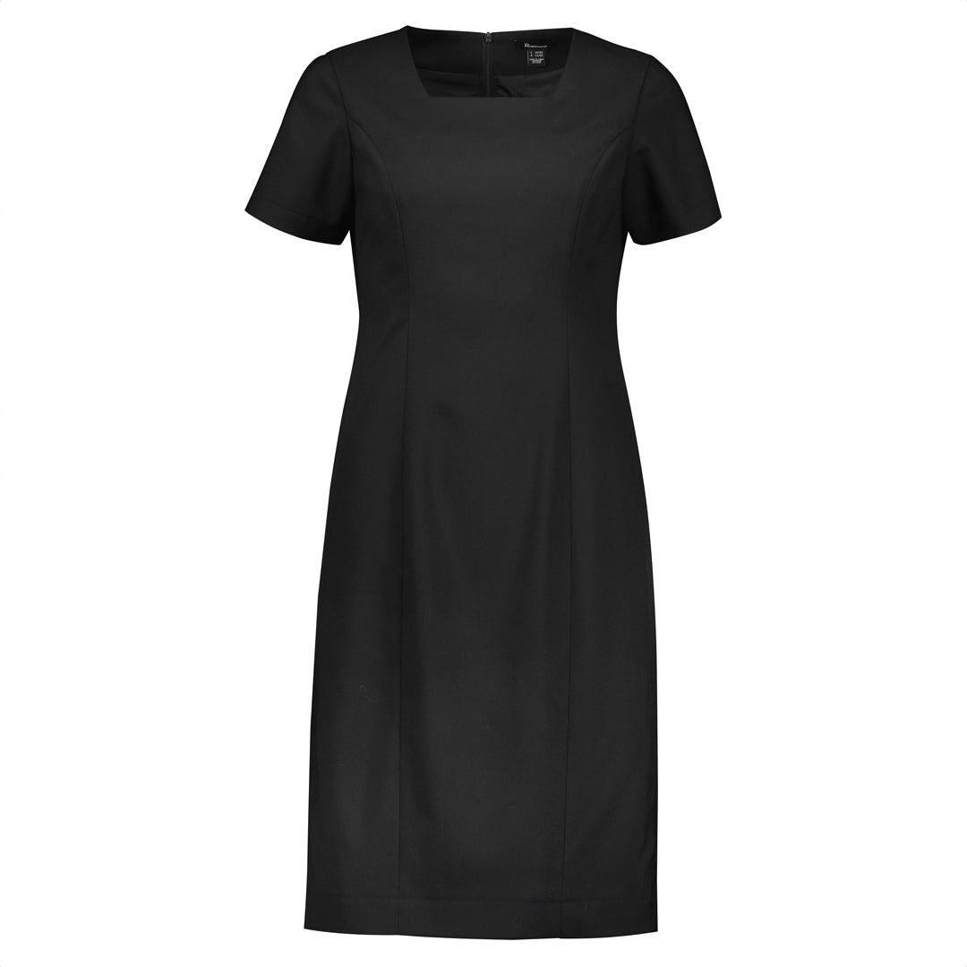 House of Uniforms The Renew Short Sleeve Dress Biz Corporates Black