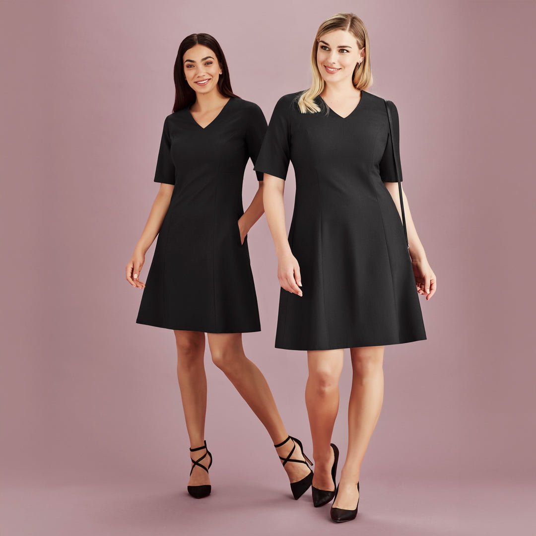 House of Uniforms The Siena Midi Dress | Short Sleeve Biz Corporates 