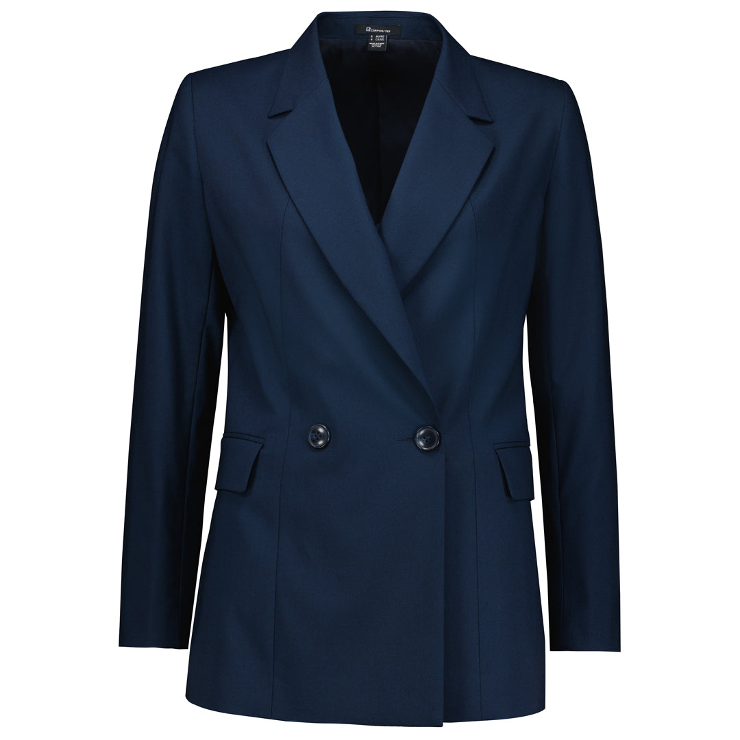 House of Uniforms The Renew Double Breasted Jacket | Ladies Biz Corporates Navy