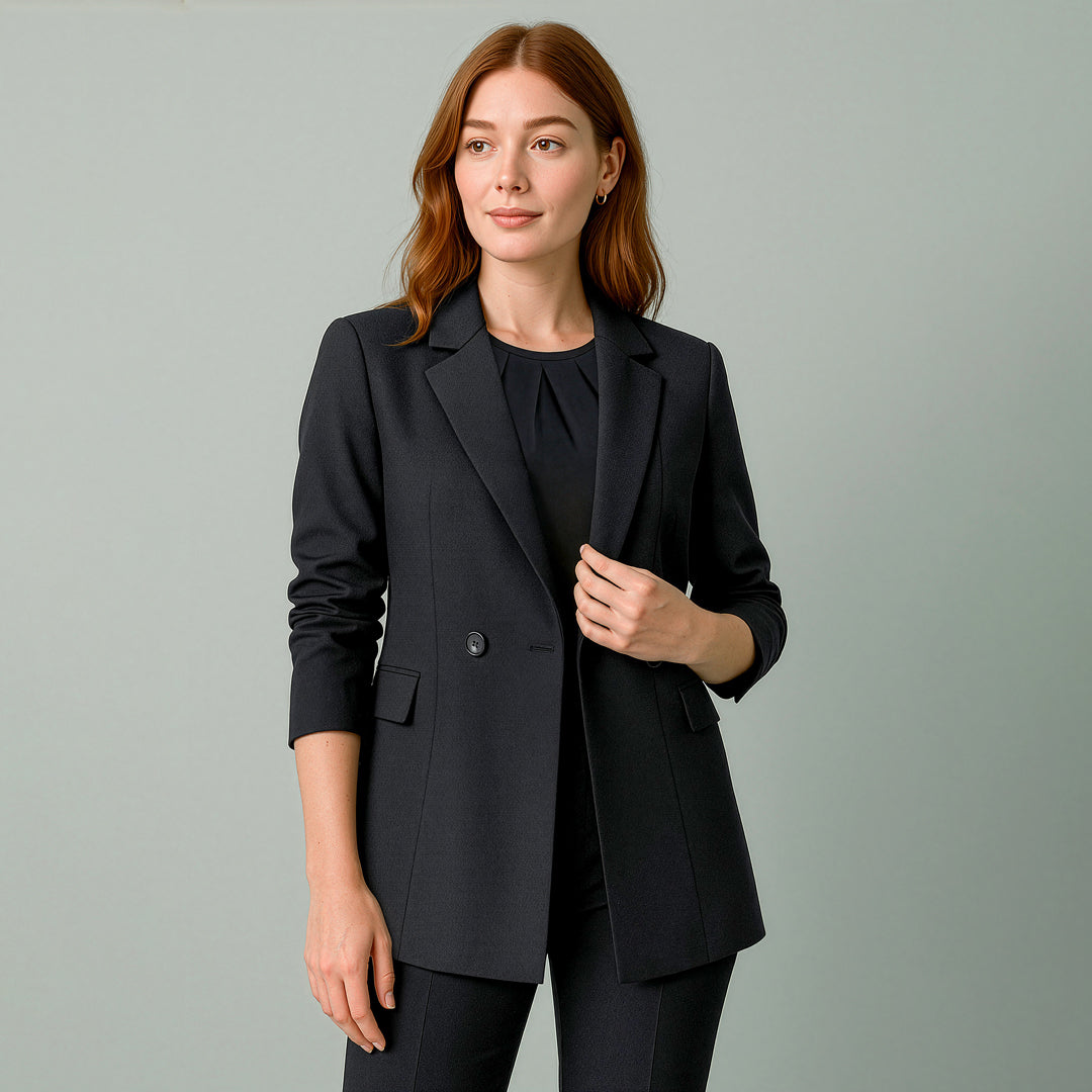 Biz Corporates The Renew Double Breasted Jacket | Ladies Coats & Jackets