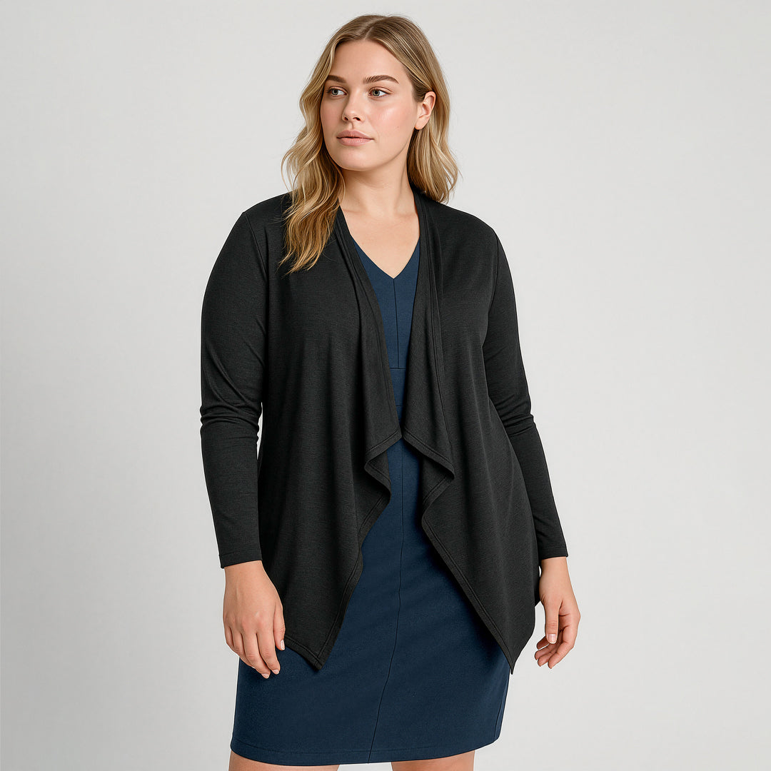 Biz Corporates The Sofia Waterfall Cardigan | Ladies Outerwear