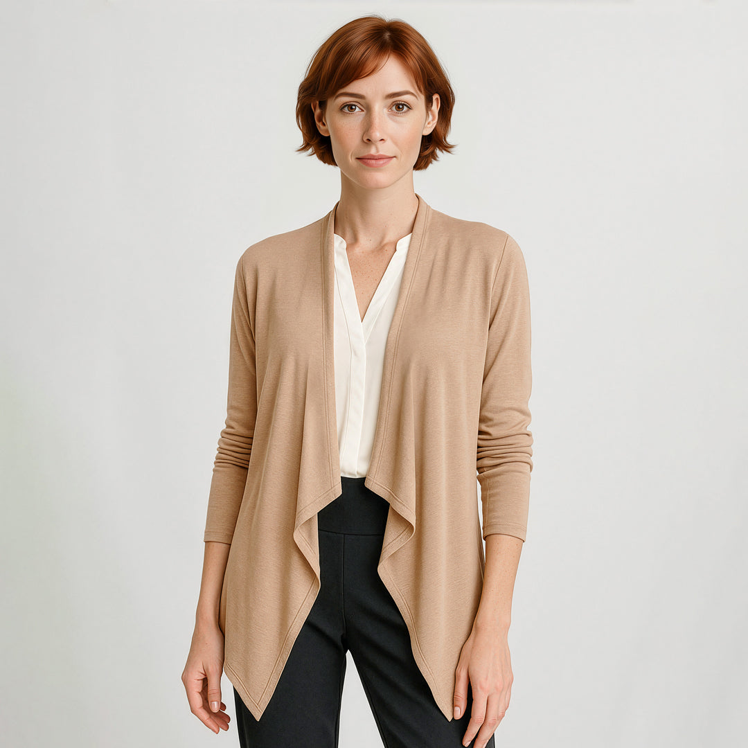 Biz Corporates The Sofia Waterfall Cardigan | Ladies Outerwear
