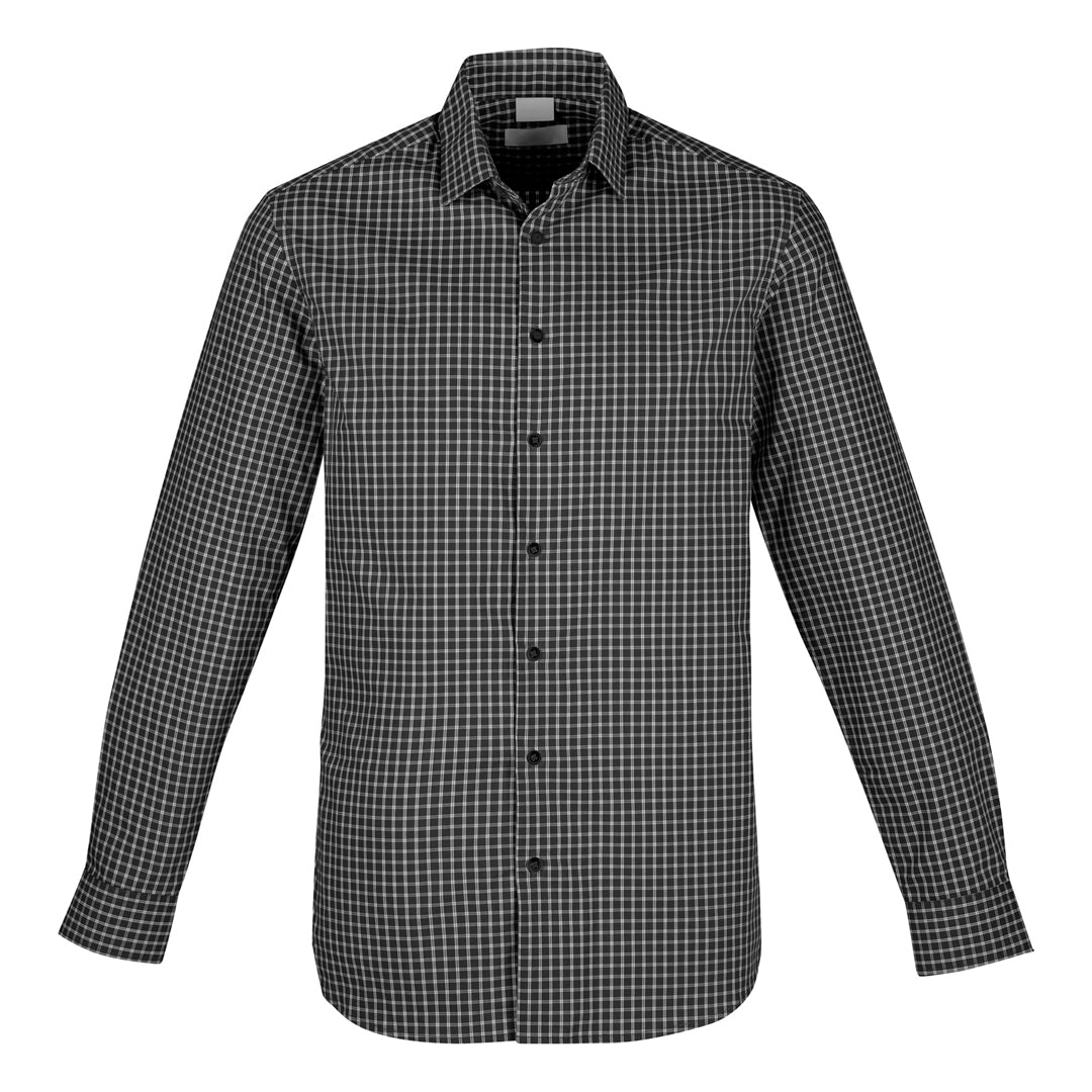 House of Uniforms The Noah Shirt | Classic Fit | Mens | Long Sleeve Biz Corporates Black/White
