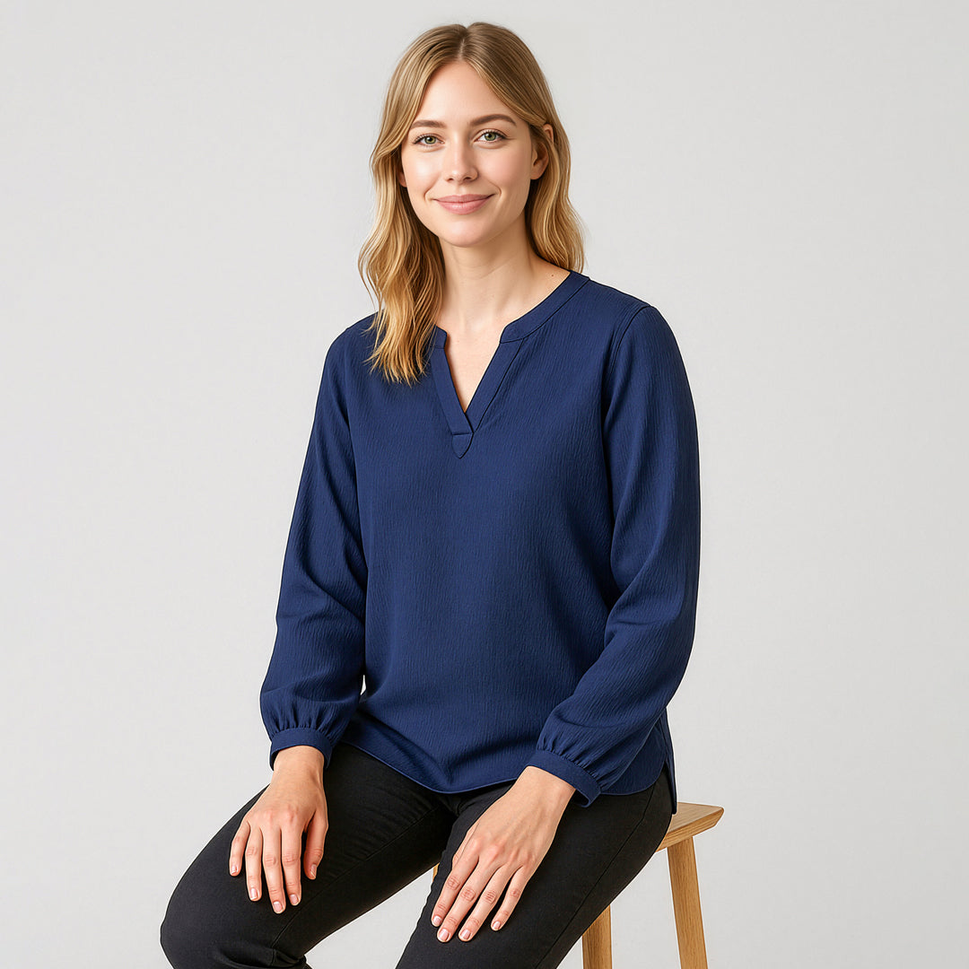 Biz Corporates The Ruche Tunic | Ladies | Long Sleeve Shirts & Tops