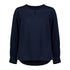 House of Uniforms The Evelyn Keyhole Blouse | Long Sleeve Biz Corporates Navy