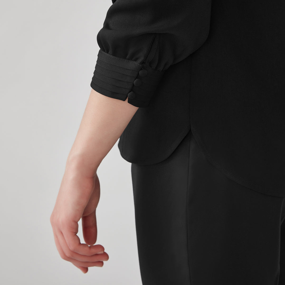 House of Uniforms The Evelyn Keyhole Blouse | Long Sleeve Biz Corporates