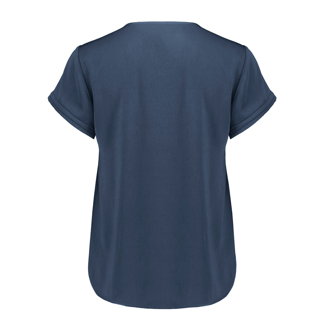 House of Uniforms The Evelyn Keyhole Top | Short Sleeve Biz Corporates
