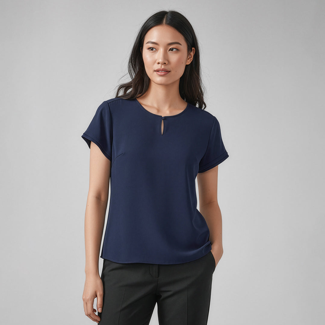 Biz Corporates The Evelyn Keyhole Top | Short Sleeve Shirts & Tops