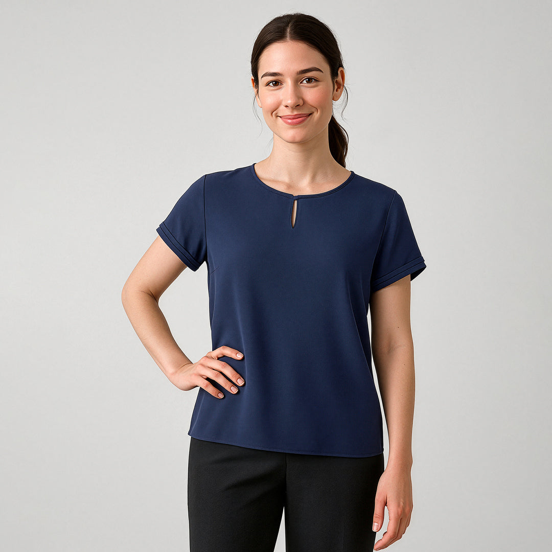 Biz Corporates The Evelyn Keyhole Top | Short Sleeve Shirts & Tops