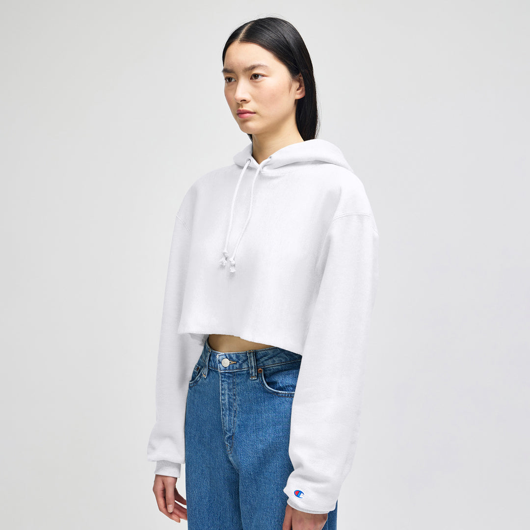 Champion The Champion Cropped Hoodie | Womens White Outerwear