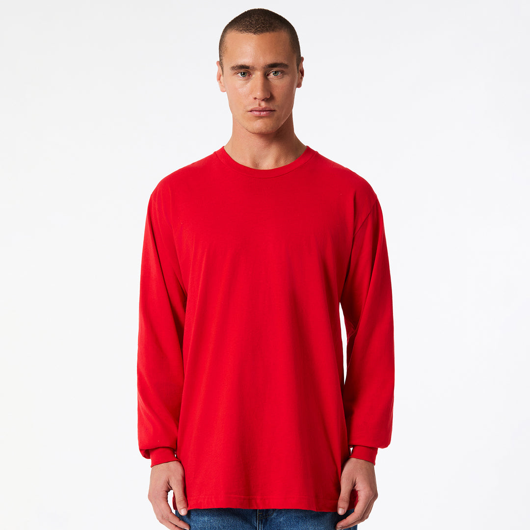 House of Uniforms The Fine Jersey Tee | Long Sleeve | Adults American Apparel Red