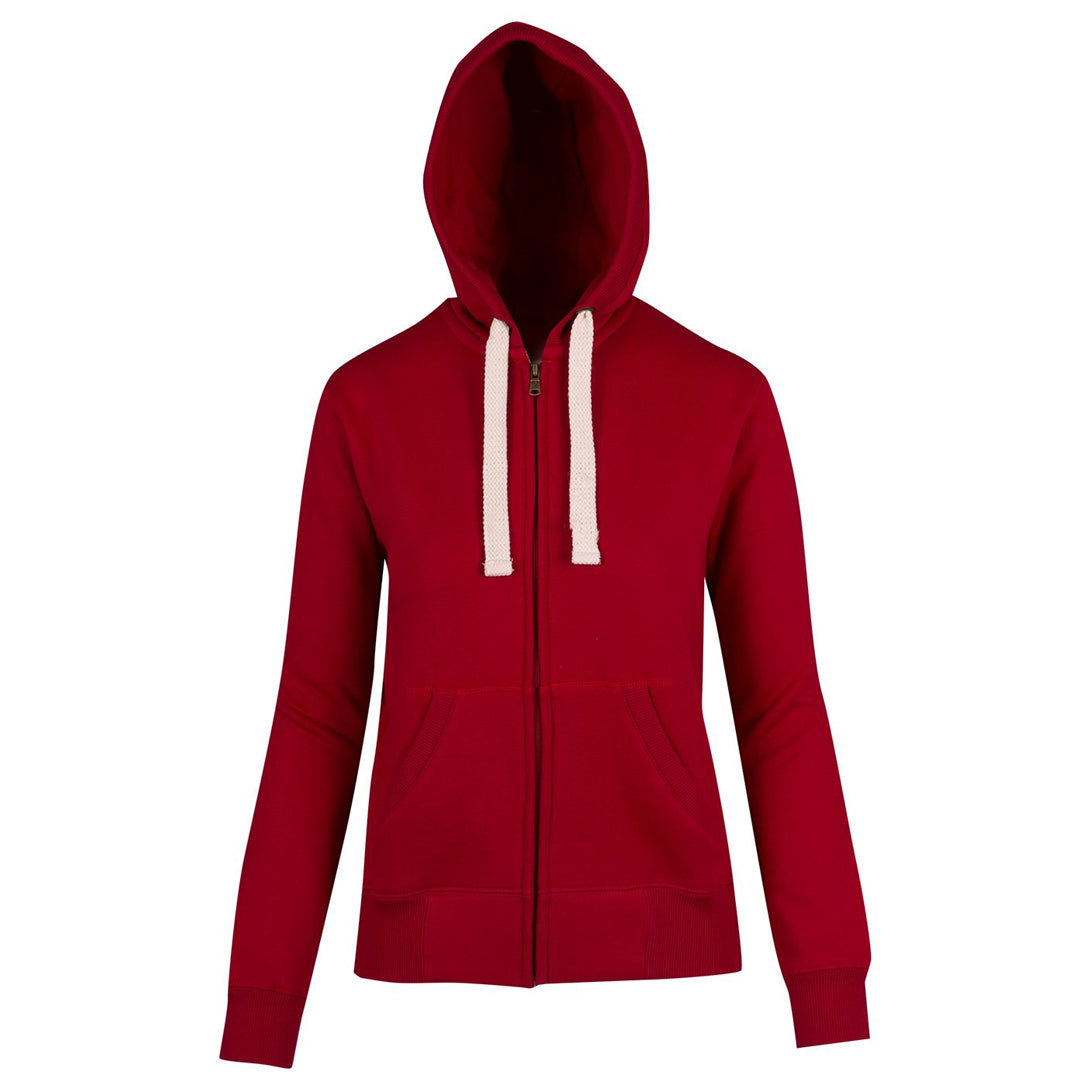 House of Uniforms The Brushed Heavy Fleece Zip Hoodie | Ladies Ramo Red