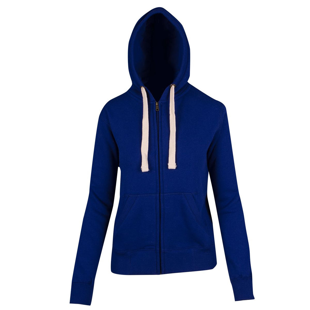 House of Uniforms The Brushed Heavy Fleece Zip Hoodie | Ladies Ramo Royal