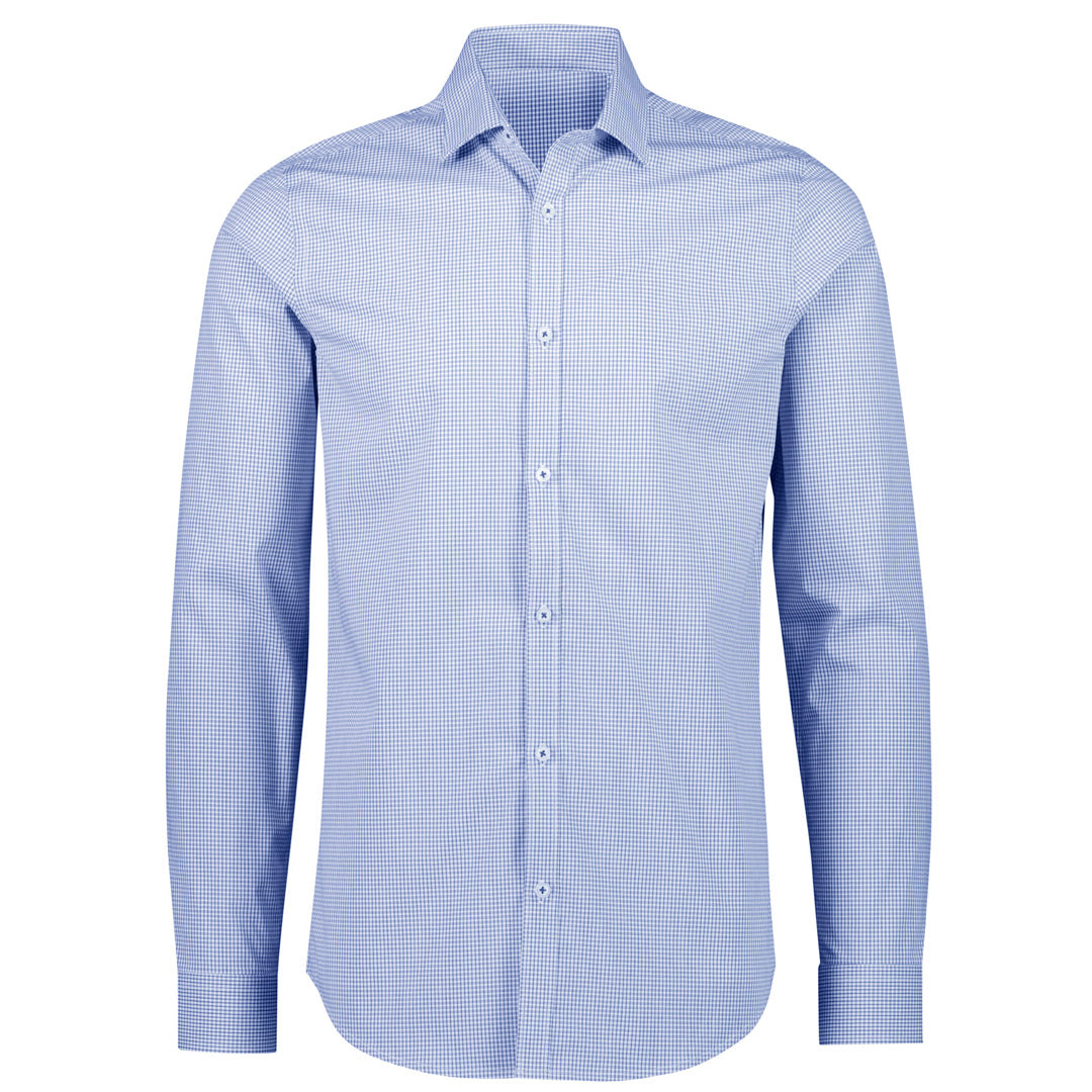 House of Uniforms The Bristol Shirt | Tailored | Mens Biz Collection White/Navy