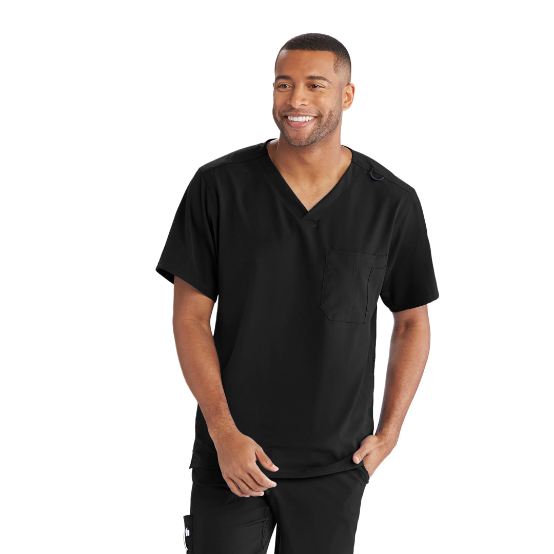 House of Uniforms The Structure Scrub Top | Mens | Skechers by Barco Skechers by Barco Black