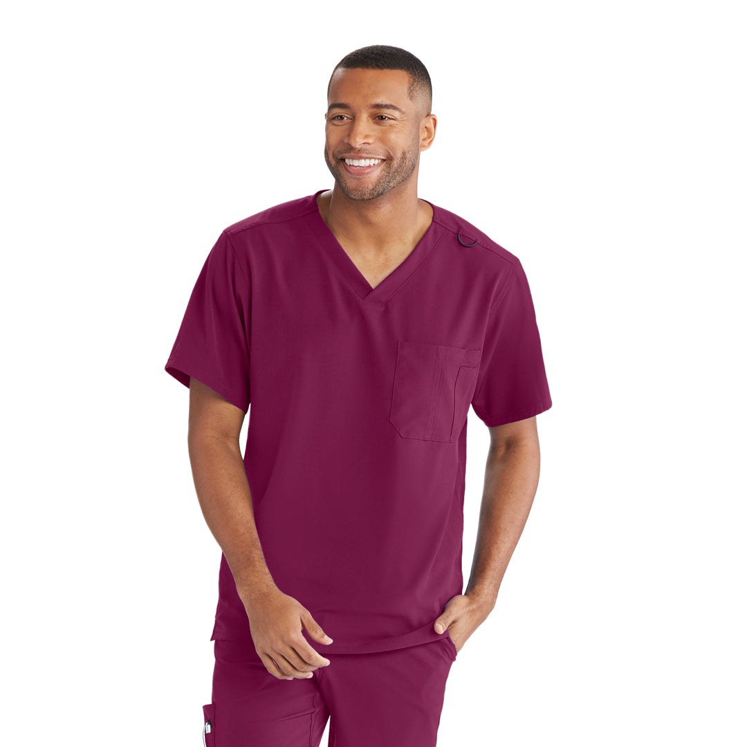 House of Uniforms The Structure Scrub Top | Mens | Skechers by Barco Skechers by Barco Wine