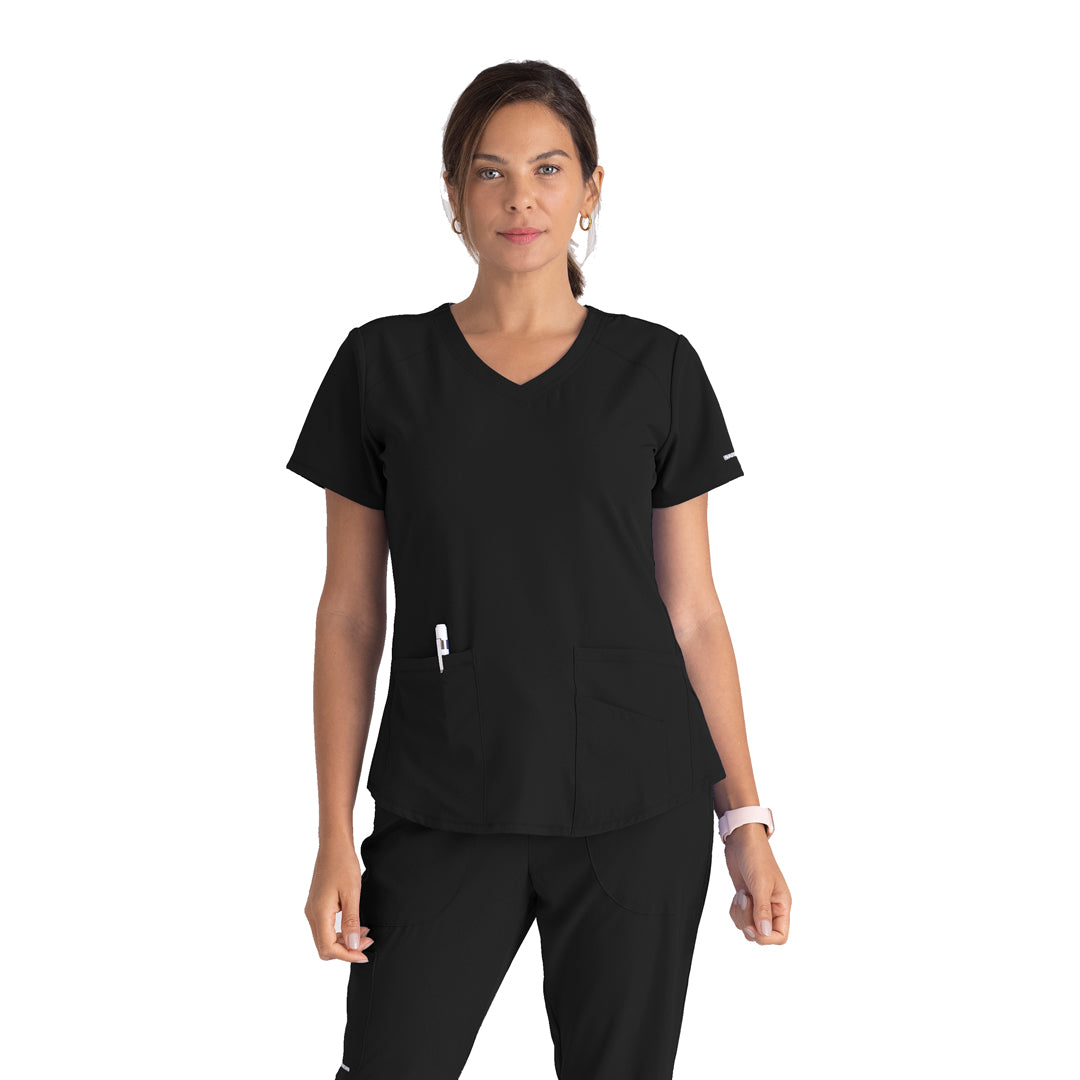 House of Uniforms The Vitality Breeze Scrub Top | Ladies | Skechers by Barco Skechers by Barco Black