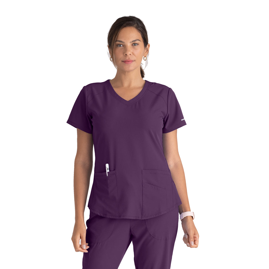House of Uniforms The Vitality Breeze Scrub Top | Ladies | Skechers by Barco Skechers by Barco Eggplant