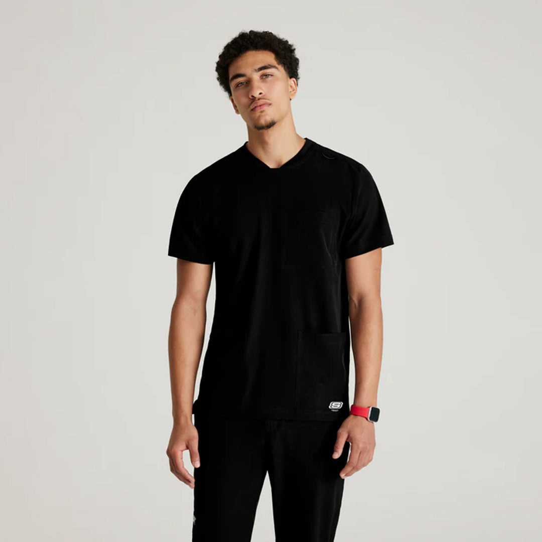 House of Uniforms The Thesis Scrub Top | Mens | Skechers by Barco Skechers by Barco Black