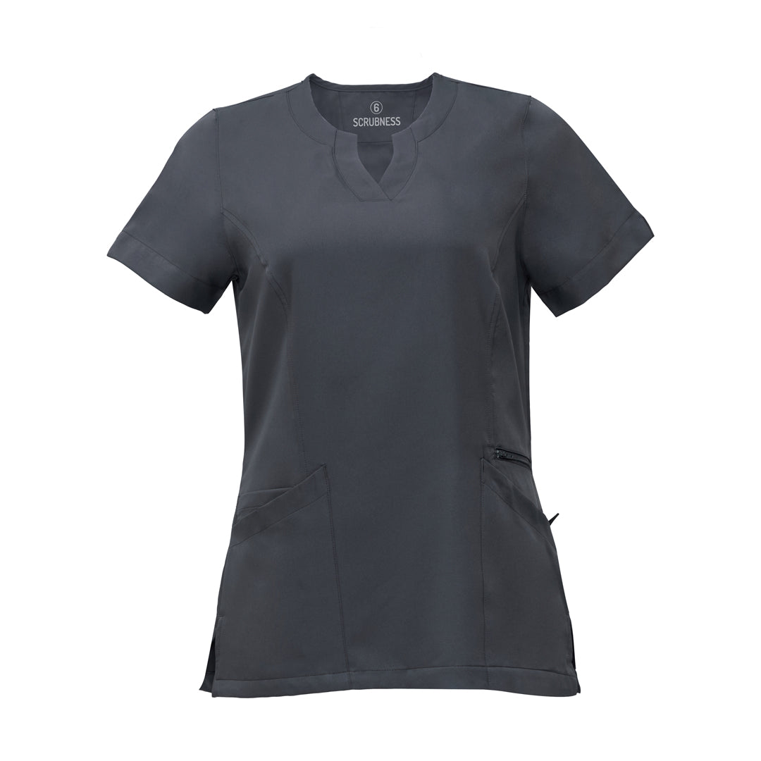 House of Uniforms The Anna Scrub Top | Ladies Scrubness Charcoal