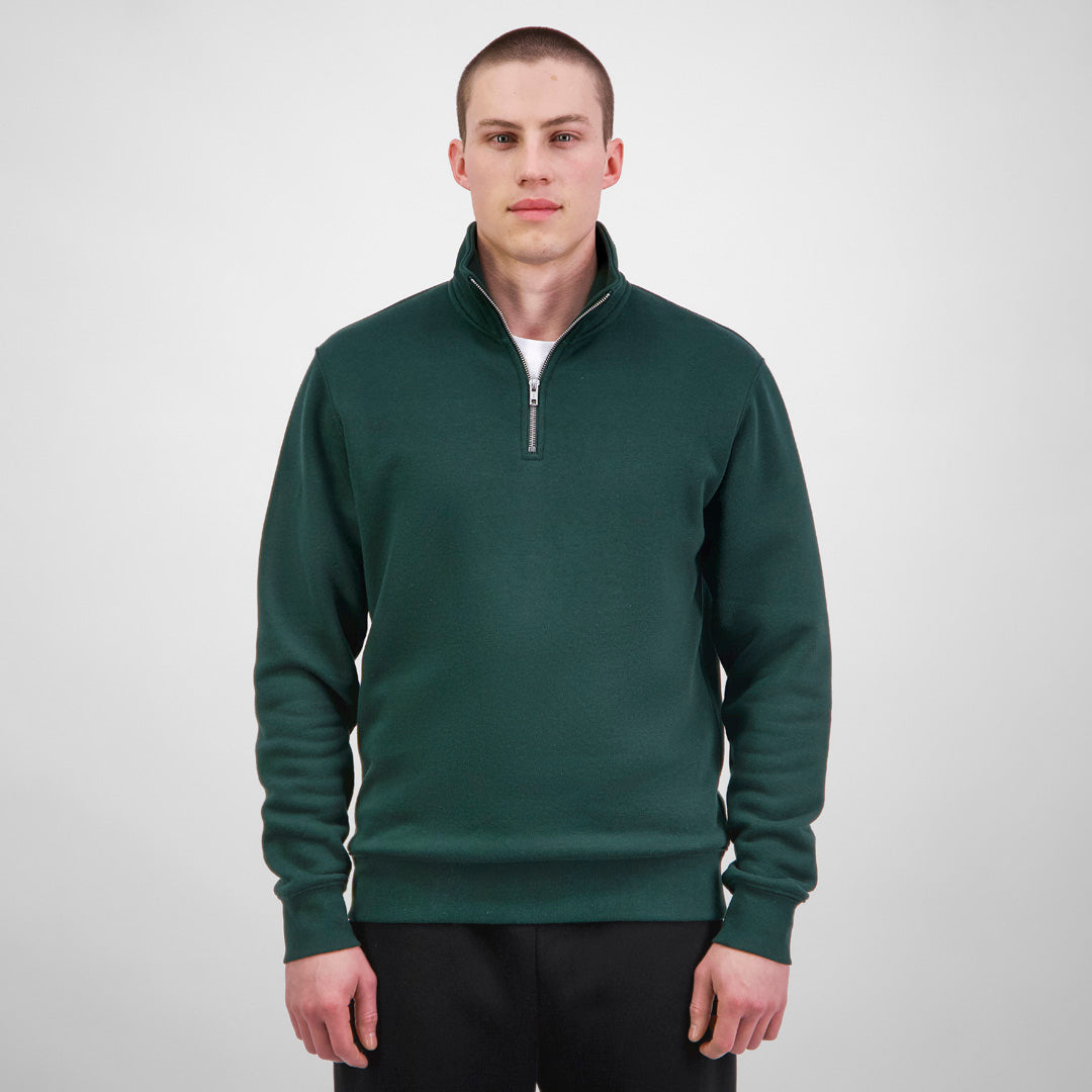 House of Uniforms The Everyday 1/4 Zip Jumper | Mens Goodmates Scarab Green