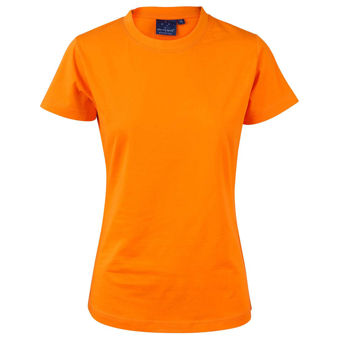 House of Uniforms The Savvy Tee | Brights | Ladies Winning Spirit Fluoro Orange