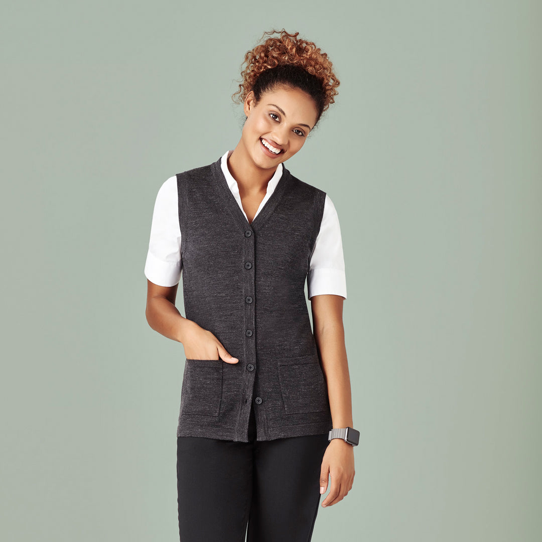 House of Uniforms The Button Front Vest | Ladies Biz Care 