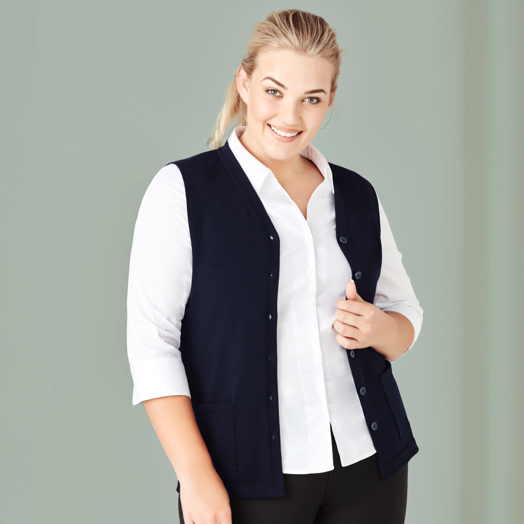 House of Uniforms The Button Front Vest | Ladies Biz Care 