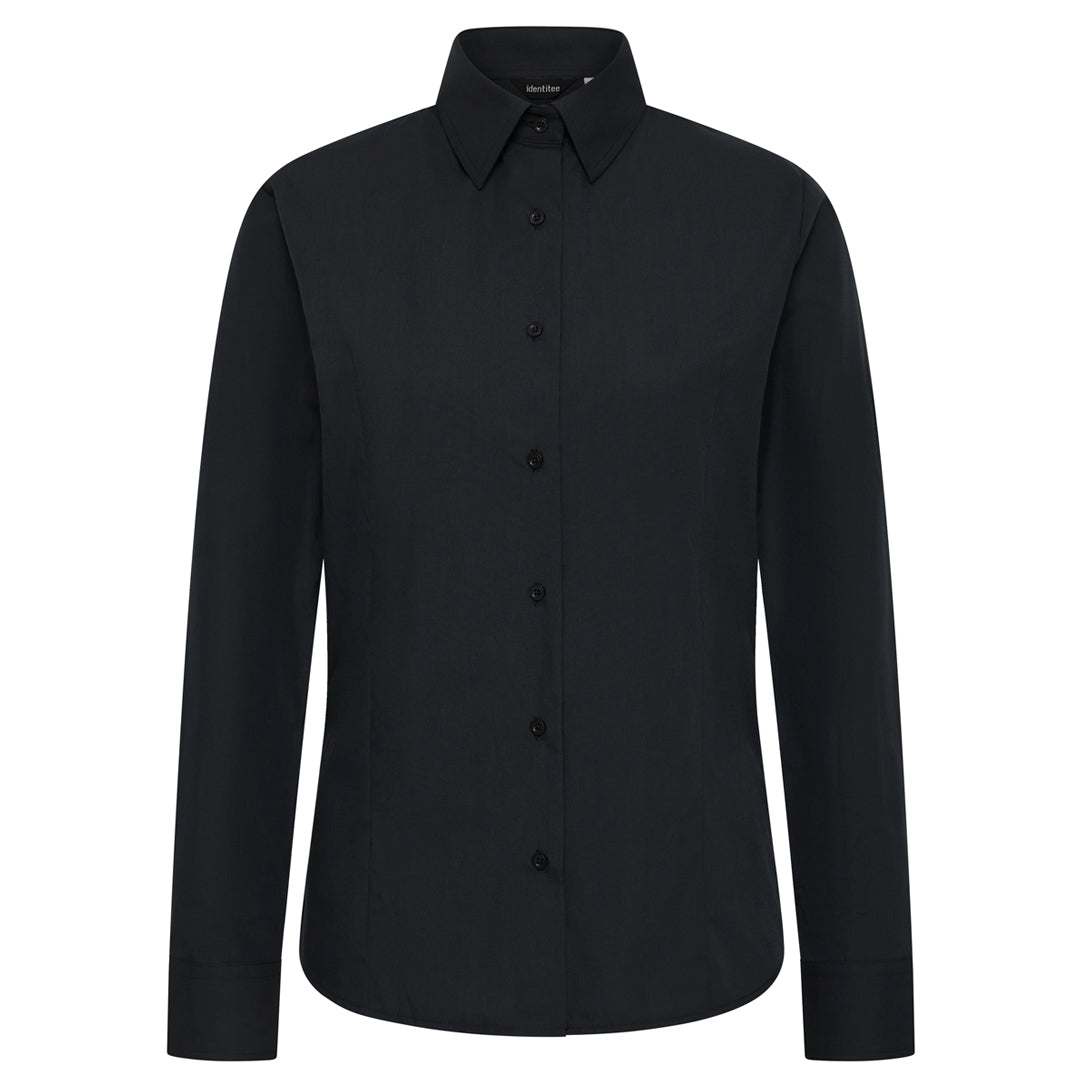 House of Uniforms The Blake Shirt | Ladies | Long Sleeve Identitee Black