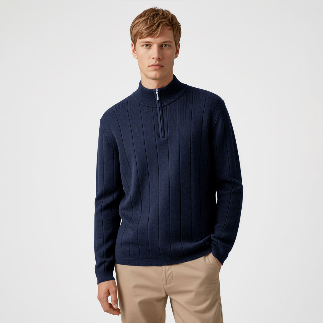Biz Collection The Wool Rich Zip Collar Jumper | Mens Outerwear